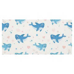 Seamless-pattern-with-cute-sharks-hearts Banner And Sign 6  X 3 