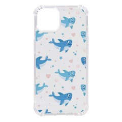 Seamless-pattern-with-cute-sharks-hearts Iphone 14 Tpu Uv Print Case by Ket1n9