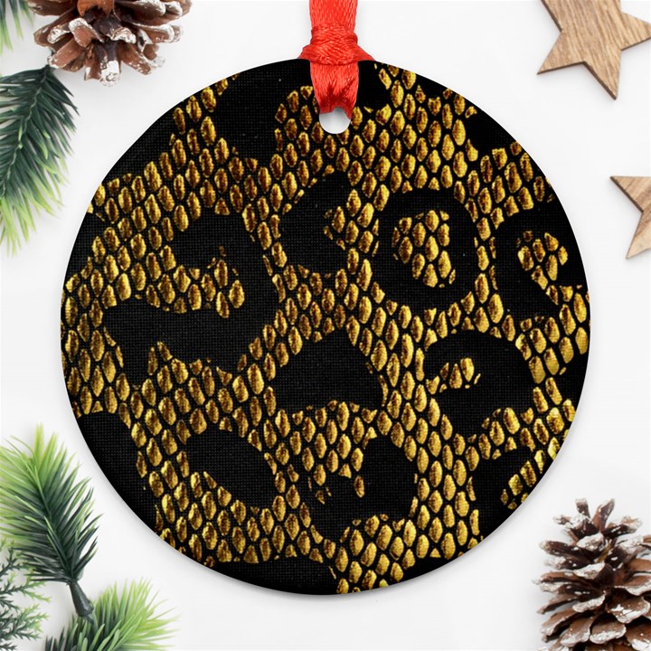 Metallic Snake Skin Pattern Ornament (Round)