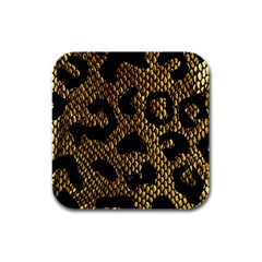 Metallic Snake Skin Pattern Rubber Square Coaster (4 Pack) by Ket1n9