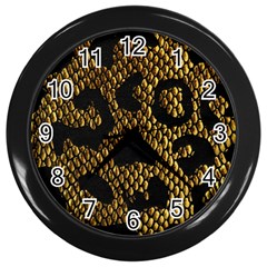 Metallic Snake Skin Pattern Wall Clock (black) by Ket1n9