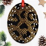 Metallic Snake Skin Pattern Oval Filigree Ornament (Two Sides) Front