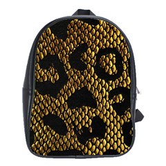 Metallic Snake Skin Pattern School Bag (xl) by Ket1n9