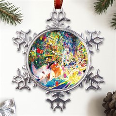 Multicolor Anime Colors Colorful Metal Large Snowflake Ornament by Ket1n9