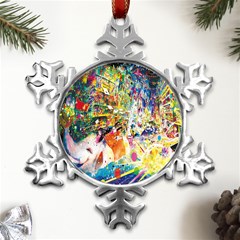 Multicolor Anime Colors Colorful Metal Small Snowflake Ornament by Ket1n9