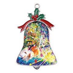 Multicolor Anime Colors Colorful Metal Holly Leaf Bell Ornament