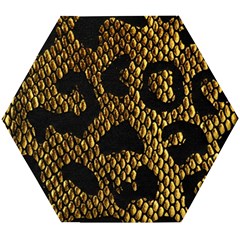 Metallic Snake Skin Pattern Wooden Puzzle Hexagon by Ket1n9