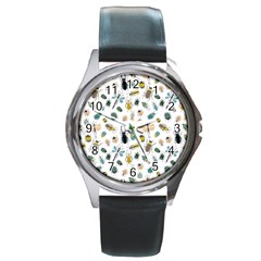 Insect Animal Pattern Round Metal Watch by Ket1n9