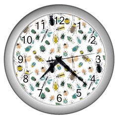 Insect Animal Pattern Wall Clock (silver) by Ket1n9