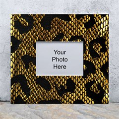 Metallic Snake Skin Pattern White Wall Photo Frame 5  X 7  by Ket1n9