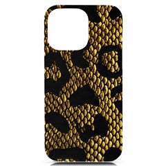 Metallic Snake Skin Pattern Iphone 14 Pro Max Black Uv Print Case by Ket1n9