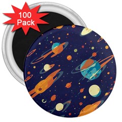 Space Galaxy Planet Universe Stars Night Fantasy 3  Magnets (100 Pack) by Ket1n9