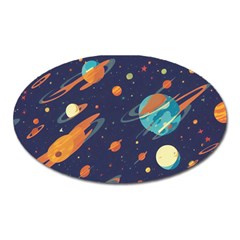 Space Galaxy Planet Universe Stars Night Fantasy Oval Magnet by Ket1n9