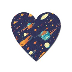 Space Galaxy Planet Universe Stars Night Fantasy Heart Magnet by Ket1n9