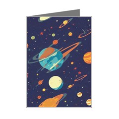 Space Galaxy Planet Universe Stars Night Fantasy Mini Greeting Card by Ket1n9