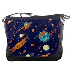 Space Galaxy Planet Universe Stars Night Fantasy Messenger Bag by Ket1n9