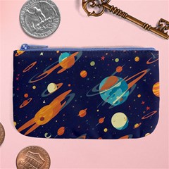 Space Galaxy Planet Universe Stars Night Fantasy Large Coin Purse by Ket1n9