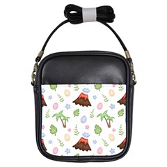 Cute-palm-volcano-seamless-pattern Girls Sling Bag by Ket1n9