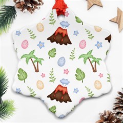 Cute-palm-volcano-seamless-pattern Snowflake Ornament (two Sides) by Ket1n9