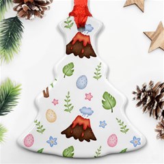 Cute-palm-volcano-seamless-pattern Christmas Tree Ornament (two Sides) by Ket1n9