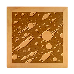 Space Galaxy Planet Universe Stars Night Fantasy Wood Photo Frame Cube by Ket1n9