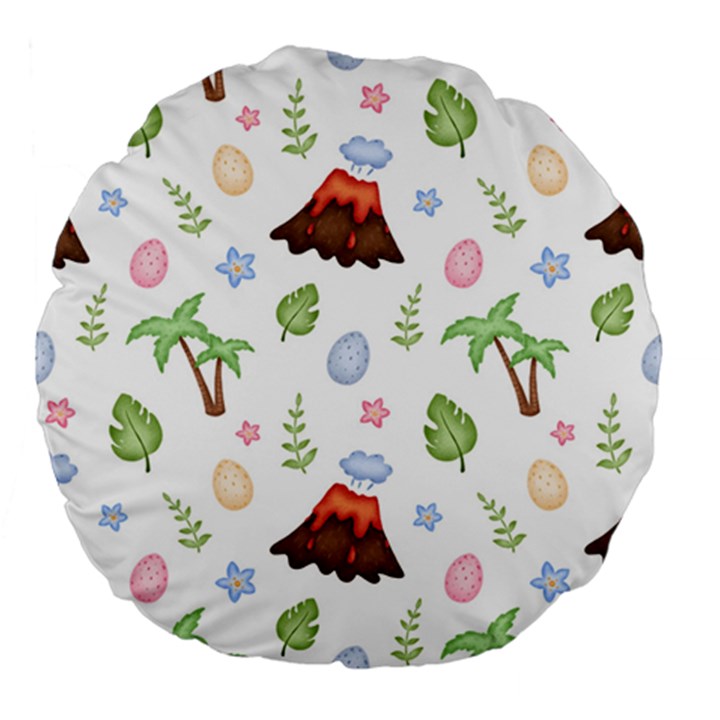 Cute-palm-volcano-seamless-pattern Large 18  Premium Flano Round Cushions