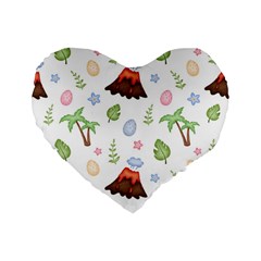 Cute-palm-volcano-seamless-pattern Standard 16  Premium Flano Heart Shape Cushions by Ket1n9