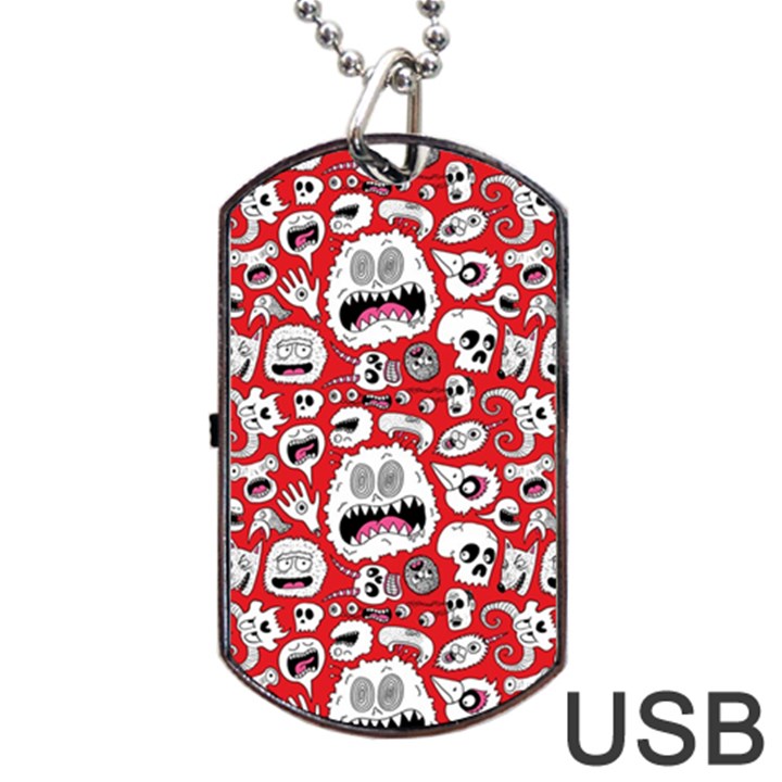 Another Monster Pattern Dog Tag USB Flash (Two Sides)