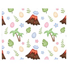 Cute-palm-volcano-seamless-pattern Premium Plush Fleece Blanket (medium) by Ket1n9