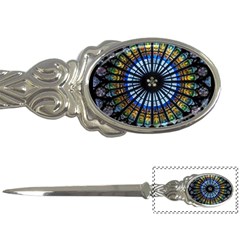 Stained Glass Rose Window In France s Strasbourg Cathedral Letter Opener by Ket1n9