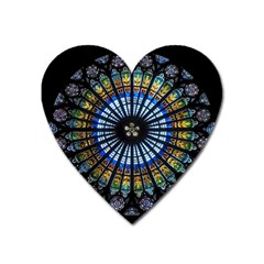 Stained Glass Rose Window In France s Strasbourg Cathedral Heart Magnet by Ket1n9