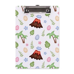 Cute-palm-volcano-seamless-pattern A5 Acrylic Clipboard by Ket1n9