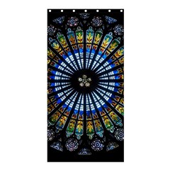 Stained Glass Rose Window In France s Strasbourg Cathedral Shower Curtain 36  X 72  (stall)  by Ket1n9