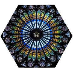 Stained Glass Rose Window In France s Strasbourg Cathedral Wooden Puzzle Hexagon by Ket1n9