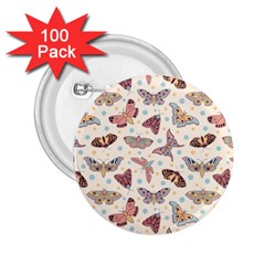 Pattern-with-butterflies-moths 2 25  Buttons (100 Pack)  by Ket1n9