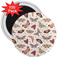 Pattern-with-butterflies-moths 3  Magnets (100 Pack) by Ket1n9