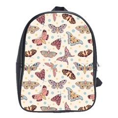 Pattern-with-butterflies-moths School Bag (xl) by Ket1n9