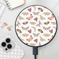 Pattern-with-butterflies-moths Wireless Fast Charger(black) by Ket1n9