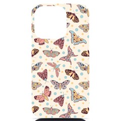 Pattern-with-butterflies-moths Iphone 14 Pro Black Uv Print Case by Ket1n9