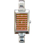 Christmas-paper-scrapbooking-pattern- Rectangle Italian Charm Watch Front