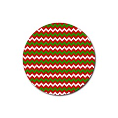 Christmas-paper-scrapbooking-pattern- Rubber Round Coaster (4 Pack) by Grandong