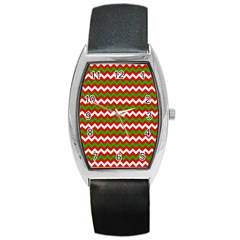 Christmas-paper-scrapbooking-pattern- Barrel Style Metal Watch by Grandong