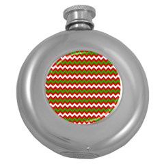 Christmas-paper-scrapbooking-pattern- Round Hip Flask (5 Oz) by Grandong