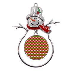 Christmas-paper-scrapbooking-pattern- Metal Snowman Ornament by Grandong