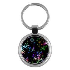 Snowflakes Snow Winter Christmas Key Chain (round) by Grandong