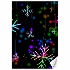 Snowflakes Snow Winter Christmas Canvas 12  X 18  by Grandong