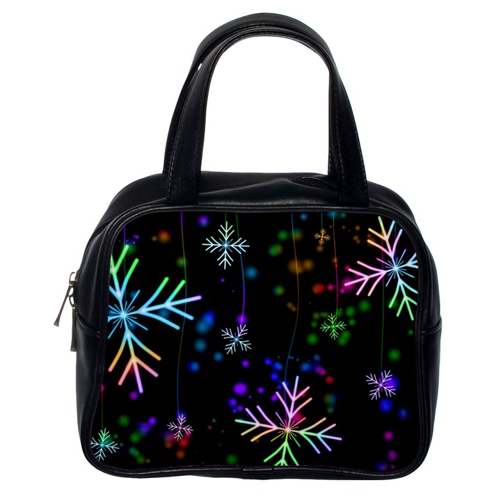 Snowflakes Snow Winter Christmas Classic Handbag (One Side)