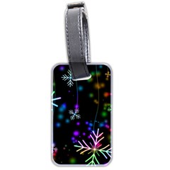 Snowflakes Snow Winter Christmas Luggage Tag (two Sides) by Grandong