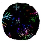 Snowflakes Snow Winter Christmas Large 18  Premium Round Cushions Front