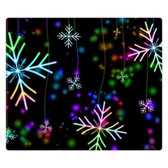 Snowflakes Snow Winter Christmas Two Sides Premium Plush Fleece Blanket (small) by Grandong